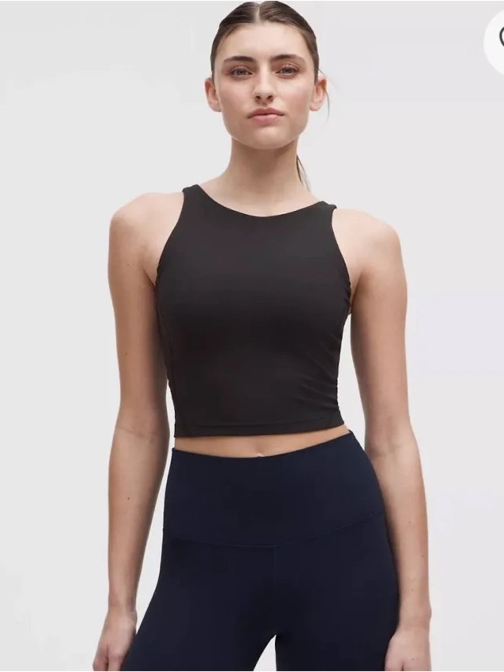 Women's Black High-Neck Cropped Tank Top
